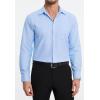 imageHISDERN Mens Dress Shirts Long Sleeve Button Down Shirts for Men Oxford Business Casual Formal Collared Shirt with PocketLight Blue