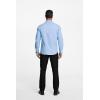 imageHISDERN Mens Dress Shirts Long Sleeve Button Down Shirts for Men Oxford Business Casual Formal Collared Shirt with PocketLight Blue