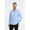 imageHISDERN Mens Dress Shirts Long Sleeve Button Down Shirts for Men Oxford Business Casual Formal Collared Shirt with PocketLight Blue