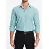imageHISDERN Mens Dress Shirts Long Sleeve Button Down Shirts for Men Oxford Business Casual Formal Collared Shirt with PocketLight Green