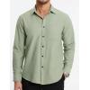 imageHISDERN Mens Dress Shirts Long Sleeve Button Down Shirts for Men Oxford Business Casual Formal Collared Shirt with PocketOlive Green