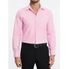 imageHISDERN Mens Dress Shirts Long Sleeve Button Down Shirts for Men Oxford Business Casual Formal Collared Shirt with PocketPink