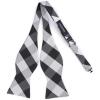 imageBow Ties for Men Check Plaid Self Tie Bow Tie and Pocket Square Bowtie Formal Tuxedo Wedding Bowties Handkerchief Set01black  White
