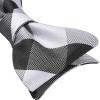 imageBow Ties for Men Check Plaid Self Tie Bow Tie and Pocket Square Bowtie Formal Tuxedo Wedding Bowties Handkerchief Set01black  White
