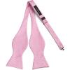imageBow Ties for Men Check Plaid Self Tie Bow Tie and Pocket Square Bowtie Formal Tuxedo Wedding Bowties Handkerchief SetA01 Light Pink