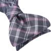imageBow Ties for Men Check Plaid Self Tie Bow Tie and Pocket Square Bowtie Formal Tuxedo Wedding Bowties Handkerchief SetA03 Pink  Gray
