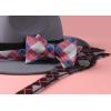 imageBow Ties for Men Check Plaid Self Tie Bow Tie and Pocket Square Bowtie Formal Tuxedo Wedding Bowties Handkerchief SetA04 Pink  Gray  Blue