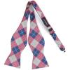 imageBow Ties for Men Check Plaid Self Tie Bow Tie and Pocket Square Bowtie Formal Tuxedo Wedding Bowties Handkerchief SetA04 Pink  Gray  Blue