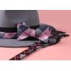 imageBow Ties for Men Check Plaid Self Tie Bow Tie and Pocket Square Bowtie Formal Tuxedo Wedding Bowties Handkerchief SetA05 Pink  Grey