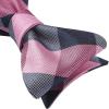 imageBow Ties for Men Check Plaid Self Tie Bow Tie and Pocket Square Bowtie Formal Tuxedo Wedding Bowties Handkerchief SetA05 Pink  Grey