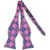 imageBow Ties for Men Check Plaid Self Tie Bow Tie and Pocket Square Bowtie Formal Tuxedo Wedding Bowties Handkerchief SetA06 Pink  Navy