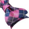 imageBow Ties for Men Check Plaid Self Tie Bow Tie and Pocket Square Bowtie Formal Tuxedo Wedding Bowties Handkerchief SetA06 Pink  Navy