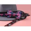 imageBow Ties for Men Check Plaid Self Tie Bow Tie and Pocket Square Bowtie Formal Tuxedo Wedding Bowties Handkerchief SetA06 Pink  Navy
