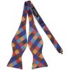 imageBow Ties for Men Check Plaid Self Tie Bow Tie and Pocket Square Bowtie Formal Tuxedo Wedding Bowties Handkerchief SetB02 OrangeN