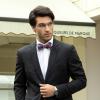 imageBow Ties for Men Check Plaid Self Tie Bow Tie and Pocket Square Bowtie Formal Tuxedo Wedding Bowties Handkerchief SetB02 OrangeN