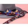 imageBow Ties for Men Check Plaid Self Tie Bow Tie and Pocket Square Bowtie Formal Tuxedo Wedding Bowties Handkerchief SetB02 OrangeN