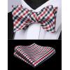 imageBow Ties for Men Check Plaid Self Tie Bow Tie and Pocket Square Bowtie Formal Tuxedo Wedding Bowties Handkerchief SetB03 Red  Black  White