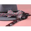 imageBow Ties for Men Check Plaid Self Tie Bow Tie and Pocket Square Bowtie Formal Tuxedo Wedding Bowties Handkerchief SetB03 Red  Black  White