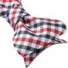 imageBow Ties for Men Check Plaid Self Tie Bow Tie and Pocket Square Bowtie Formal Tuxedo Wedding Bowties Handkerchief SetB03 Red  Black  White