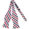imageBow Ties for Men Check Plaid Self Tie Bow Tie and Pocket Square Bowtie Formal Tuxedo Wedding Bowties Handkerchief SetB04 Red  Grey White