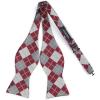 imageBow Ties for Men Check Plaid Self Tie Bow Tie and Pocket Square Bowtie Formal Tuxedo Wedding Bowties Handkerchief SetB05 Red Grey 1