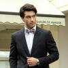 imageBow Ties for Men Check Plaid Self Tie Bow Tie and Pocket Square Bowtie Formal Tuxedo Wedding Bowties Handkerchief SetB05 Red Grey 1