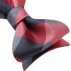 imageBow Ties for Men Check Plaid Self Tie Bow Tie and Pocket Square Bowtie Formal Tuxedo Wedding Bowties Handkerchief SetB06 Red Grey 2