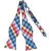 imageBow Ties for Men Check Plaid Self Tie Bow Tie and Pocket Square Bowtie Formal Tuxedo Wedding Bowties Handkerchief SetB07 Yellow  Blue  Red