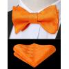 imageBow Ties for Men Check Plaid Self Tie Bow Tie and Pocket Square Bowtie Formal Tuxedo Wedding Bowties Handkerchief SetC04 Orange 1