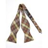 imageBow Ties for Men Check Plaid Self Tie Bow Tie and Pocket Square Bowtie Formal Tuxedo Wedding Bowties Handkerchief SetC07 Brown