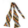 imageBow Ties for Men Check Plaid Self Tie Bow Tie and Pocket Square Bowtie Formal Tuxedo Wedding Bowties Handkerchief SetC09 Orange Yellow Grey