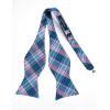 imageBow Ties for Men Check Plaid Self Tie Bow Tie and Pocket Square Bowtie Formal Tuxedo Wedding Bowties Handkerchief SetD01 PinkAqua