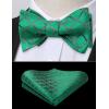 imageBow Ties for Men Check Plaid Self Tie Bow Tie and Pocket Square Bowtie Formal Tuxedo Wedding Bowties Handkerchief SetD03 Dark Green