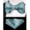 imageBow Ties for Men Check Plaid Self Tie Bow Tie and Pocket Square Bowtie Formal Tuxedo Wedding Bowties Handkerchief SetD05dark Green