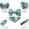 imageBow Ties for Men Check Plaid Self Tie Bow Tie and Pocket Square Bowtie Formal Tuxedo Wedding Bowties Handkerchief SetD05dark Green