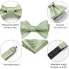imageBow Ties for Men Check Plaid Self Tie Bow Tie and Pocket Square Bowtie Formal Tuxedo Wedding Bowties Handkerchief SetD06sage Green