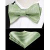 imageBow Ties for Men Check Plaid Self Tie Bow Tie and Pocket Square Bowtie Formal Tuxedo Wedding Bowties Handkerchief SetD06sage Green