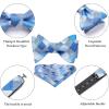 imageBow Ties for Men Check Plaid Self Tie Bow Tie and Pocket Square Bowtie Formal Tuxedo Wedding Bowties Handkerchief SetE01 Blue Grey