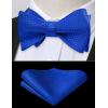 imageBow Ties for Men Check Plaid Self Tie Bow Tie and Pocket Square Bowtie Formal Tuxedo Wedding Bowties Handkerchief SetE01 Royal Blue