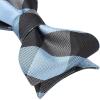 imageBow Ties for Men Check Plaid Self Tie Bow Tie and Pocket Square Bowtie Formal Tuxedo Wedding Bowties Handkerchief SetE02 Light Blue  Grey