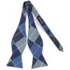 imageBow Ties for Men Check Plaid Self Tie Bow Tie and Pocket Square Bowtie Formal Tuxedo Wedding Bowties Handkerchief SetE03 Light Blue  Navy