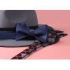 imageBow Ties for Men Check Plaid Self Tie Bow Tie and Pocket Square Bowtie Formal Tuxedo Wedding Bowties Handkerchief SetE06 Navy Blue 2