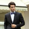 imageBow Ties for Men Check Plaid Self Tie Bow Tie and Pocket Square Bowtie Formal Tuxedo Wedding Bowties Handkerchief SetE06 Navy Blue 2
