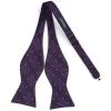 imageBow Ties for Men Check Plaid Self Tie Bow Tie and Pocket Square Bowtie Formal Tuxedo Wedding Bowties Handkerchief SetF01 Dark Purple