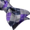 imageBow Ties for Men Check Plaid Self Tie Bow Tie and Pocket Square Bowtie Formal Tuxedo Wedding Bowties Handkerchief SetF03 PurpleGrey