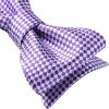 imageBow Ties for Men Check Plaid Self Tie Bow Tie and Pocket Square Bowtie Formal Tuxedo Wedding Bowties Handkerchief SetF04 Purple