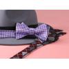 imageBow Ties for Men Check Plaid Self Tie Bow Tie and Pocket Square Bowtie Formal Tuxedo Wedding Bowties Handkerchief SetF04 Purple