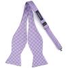 imageBow Ties for Men Check Plaid Self Tie Bow Tie and Pocket Square Bowtie Formal Tuxedo Wedding Bowties Handkerchief SetF04 Purple
