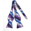 imageBow Ties for Men Check Plaid Self Tie Bow Tie and Pocket Square Bowtie Formal Tuxedo Wedding Bowties Handkerchief SetF05 Purple  Blue