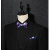 imageBow Ties for Men Check Plaid Self Tie Bow Tie and Pocket Square Bowtie Formal Tuxedo Wedding Bowties Handkerchief SetF05 Purple  Blue